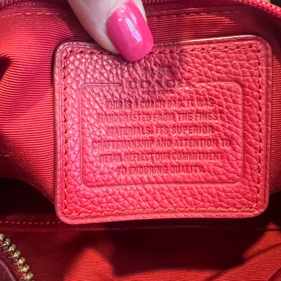 Coach Pebbled Leather Red Hobo Bag - Picture 4 of 14